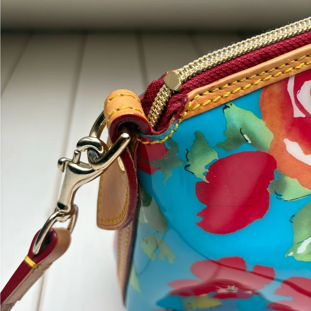 Dooney & Bourke Blue Floral Satchel Handbag - Picture 6 of 17